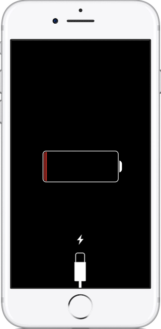 Экран iPhone при отсутствии зарядки